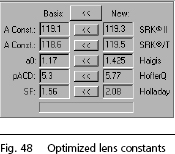 IOLMaster Lens Constants