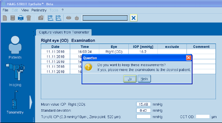 Haag Streit Lenstar Tonometry End of Exam without ID