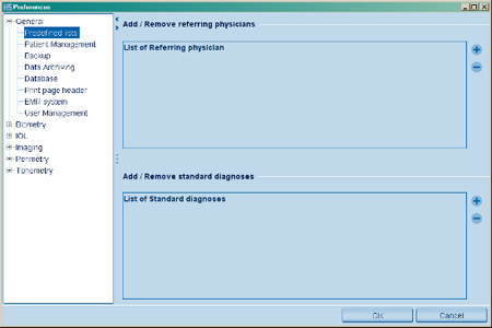 Predefined Lists Eyesuite Preferences Haag Streit Lenstar