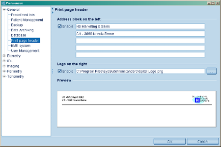 Print Page Header Eyesuite Preferences Haag Streit Lenstar