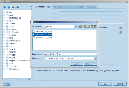 IOL Calculation Editor Import Haag Streit Lenstar