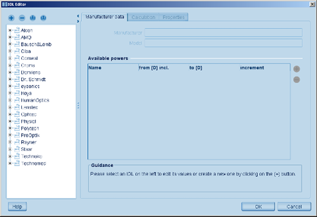 IOL Calculation Editor Overview Haag Streit Lenstar