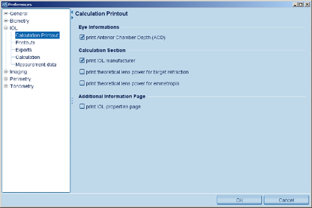 IOL Calculation Printout Haag Streit Lenstar
