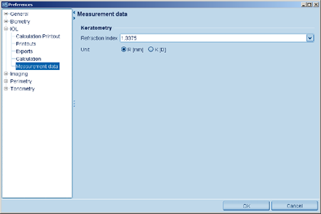 IOL Calculation Settings Measurement Haag Streit Lenstar