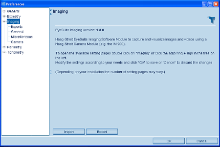 Preferences LENSTAR Operation Imaging