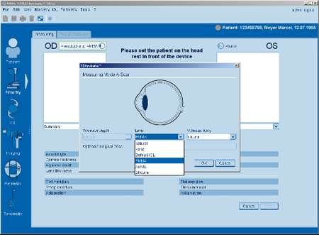 Measurement Mode LENSTAR Biometry
