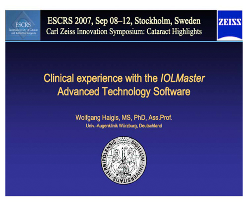 IOLMaster Advanced Technology Software