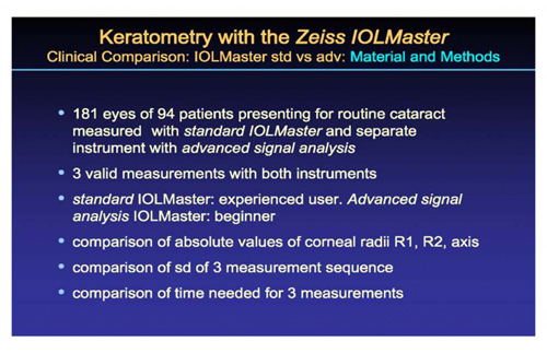 Keratometry IOL Master